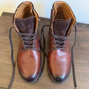 Black Brown 1826 Men's Brown Leather and Suede Ankle Boots! Size 8.5